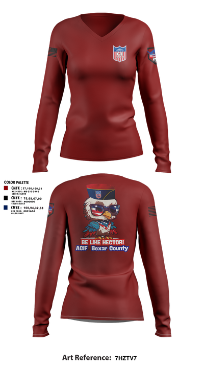 Agif 18486866 Women's Long Sleeve V-neck Shirt - 4