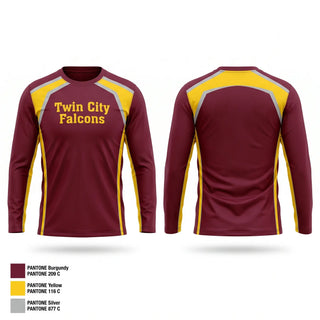 Long Sleeve Performance Shirt, Twin City Falcons, Football, Teamtime, Team time, sublimation, custom sports apparel, team uniforms, spirit wear, spiritwear, sports uniforms, custom shirts, team store, custom team store, fundraiser sports, apparel fundraiser