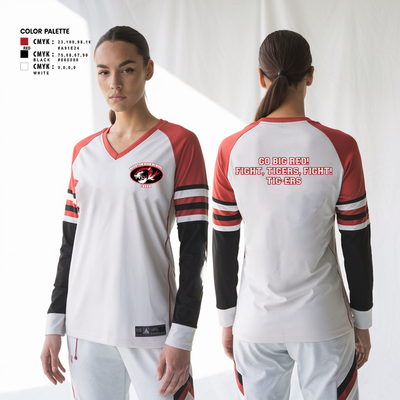 Houston High School Cheer 47611821 Women's Long Sleeve V-neck Shirt - 2