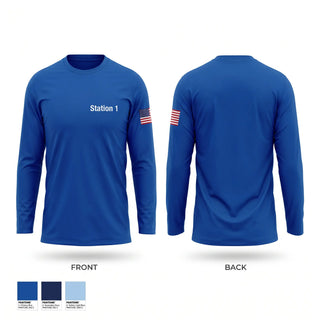 Long Sleeve Performance Shirt, Station 1, Fire Department, Teamtime, Team time, sublimation, custom sports apparel, team uniforms, spirit wear, spiritwear, sports uniforms, custom shirts, team store, custom team store, fundraiser sports, apparel fundraiser