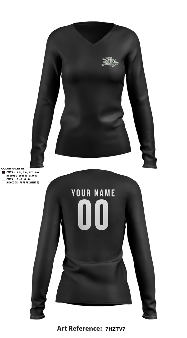 Womens Long Sleeve Vneck Shirt, Tribes, Softball, Teamtime, Team time, sublimation, custom sports apparel, team uniforms, spirit wear, spiritwear, sports uniforms, custom shirts, team store, custom team store, fundraiser sports, apparel fundraiser