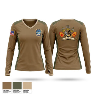Womens Long Sleeve Vneck Shirt, CNATTU North Island CPOA, Navy, Teamtime, Team time, sublimation, custom sports apparel, team uniforms, spirit wear, spiritwear, sports uniforms, custom shirts, team store, custom team store, fundraiser sports, apparel fundraiser