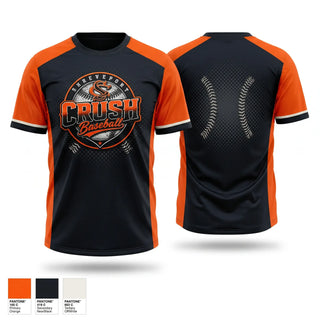 Soft Poly Tee Cotton Like Feel, Shreveport Crush, Baseball, Teamtime, Team time, sublimation, custom sports apparel, team uniforms, spirit wear, spiritwear, sports uniforms, custom shirts, team store, custom team store, fundraiser sports, apparel fundraiser