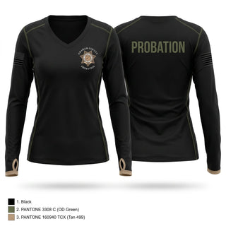 Womens Long Sleeve Vneck Shirt, Graham County Probation, Police, Teamtime, Team time, sublimation, custom sports apparel, team uniforms, spirit wear, spiritwear, sports uniforms, custom shirts, team store, custom team store, fundraiser sports, apparel fundraiser