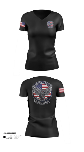 Womens Short Sleeve Vneck Shirt, SCPD Motorcycle Unit, Police, Teamtime, Team time, sublimation, custom sports apparel, team uniforms, spirit wear, spiritwear, sports uniforms, custom shirts, team store, custom team store, fundraiser sports, apparel fundraiser