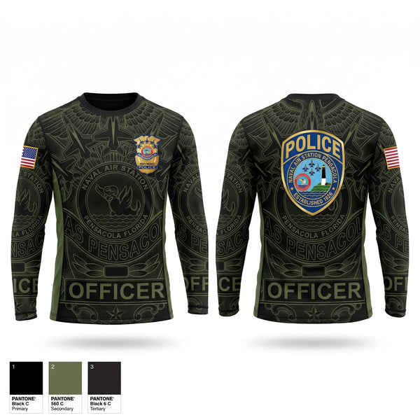 Long Sleeve Performance Shirt, NAS Pensacola Police / Security Forces, Navy, Teamtime, Team time, sublimation, custom sports apparel, team uniforms, spirit wear, spiritwear, sports uniforms, custom shirts, team store, custom team store, fundraiser sports, apparel fundraiser