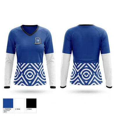 Dolgeville Blue Devils 80728885 Women's Long Sleeve V-neck Shirt - 1