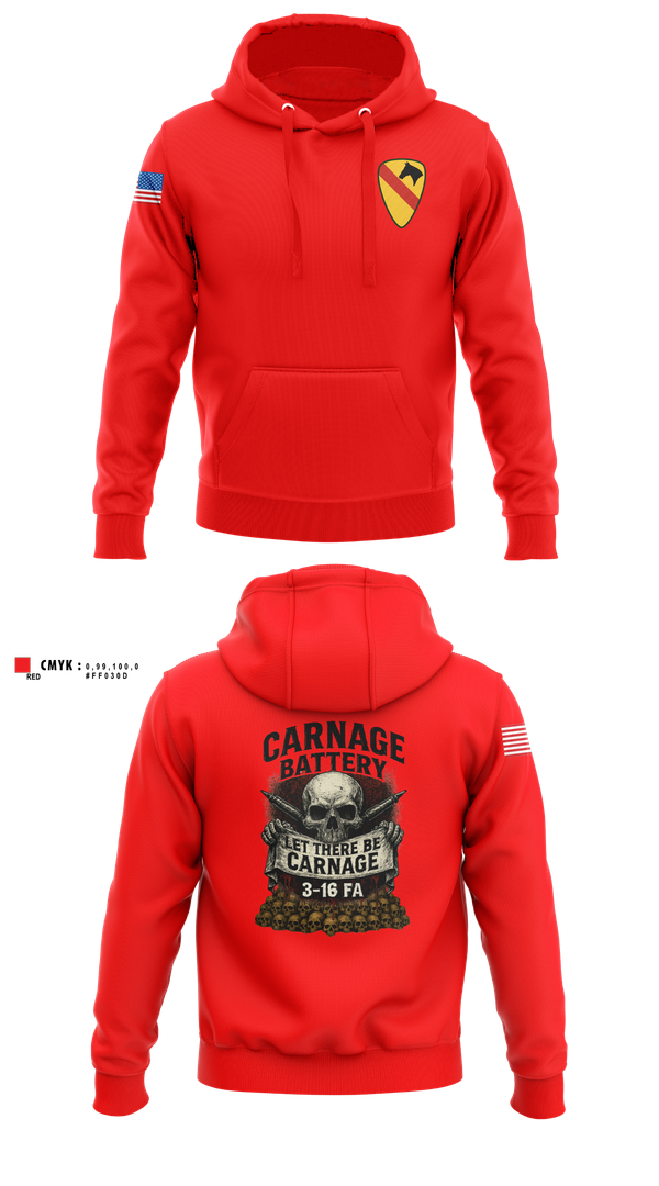 Hoodie, Carnage BTRY, 3-16 FA, , Teamtime, Team time, sublimation, custom sports apparel, team uniforms, spirit wear, spiritwear, sports uniforms, custom shirts, team store, custom team store, fundraiser sports, apparel fundraiser