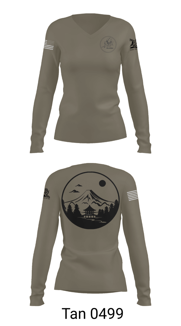 Womens Long Sleeve Vneck Shirt, Okinawa, , Teamtime, Team time, sublimation, custom sports apparel, team uniforms, spirit wear, spiritwear, sports uniforms, custom shirts, team store, custom team store, fundraiser sports, apparel fundraiser