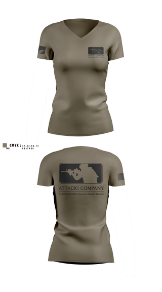 Womens Short Sleeve Vneck Shirt, Attack Company, Army, Teamtime, Team time, sublimation, custom sports apparel, team uniforms, spirit wear, spiritwear, sports uniforms, custom shirts, team store, custom team store, fundraiser sports, apparel fundraiser