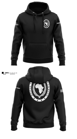 Hoodie, USAFRICOM, Army, Teamtime, Team time, sublimation, custom sports apparel, team uniforms, spirit wear, spiritwear, sports uniforms, custom shirts, team store, custom team store, fundraiser sports, apparel fundraiser