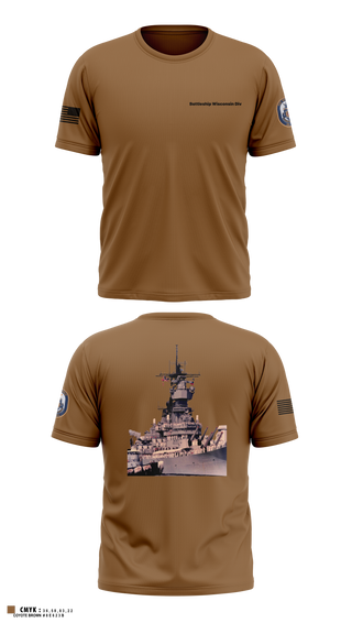 Old School Cotton Feel Shirt, Battleship Wisconsin Div, Navy, Teamtime, Team time, sublimation, custom sports apparel, team uniforms, spirit wear, spiritwear, sports uniforms, custom shirts, team store, custom team store, fundraiser sports, apparel fundraiser