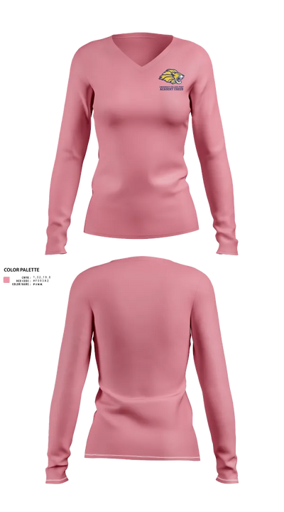 Cincinnati College Prep Academy Cheer 92441891 Women's Long Sleeve V-neck Shirt - 50
