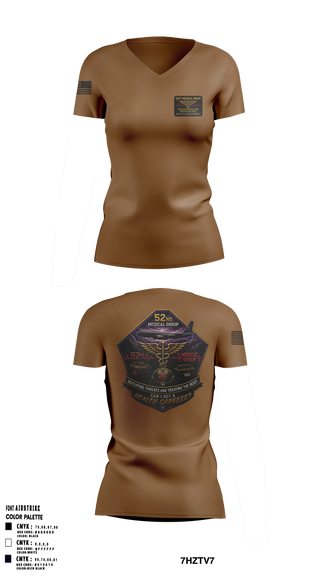 Womens Short Sleeve Vneck Shirt, 52 MDG, Air Force, Teamtime, Team time, sublimation, custom sports apparel, team uniforms, spirit wear, spiritwear, sports uniforms, custom shirts, team store, custom team store, fundraiser sports, apparel fundraiser