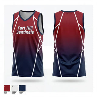 Mens Basketball Jersey, Fort Hill Sentinels, Men's Basketball, Teamtime, Team time, sublimation, custom sports apparel, team uniforms, spirit wear, spiritwear, sports uniforms, custom shirts, team store, custom team store, fundraiser sports, apparel fundraiser