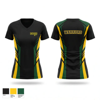 Womens Short Sleeve Vneck Shirt, Warriors, Women's Basketball, Teamtime, Team time, sublimation, custom sports apparel, team uniforms, spirit wear, spiritwear, sports uniforms, custom shirts, team store, custom team store, fundraiser sports, apparel fundraiser