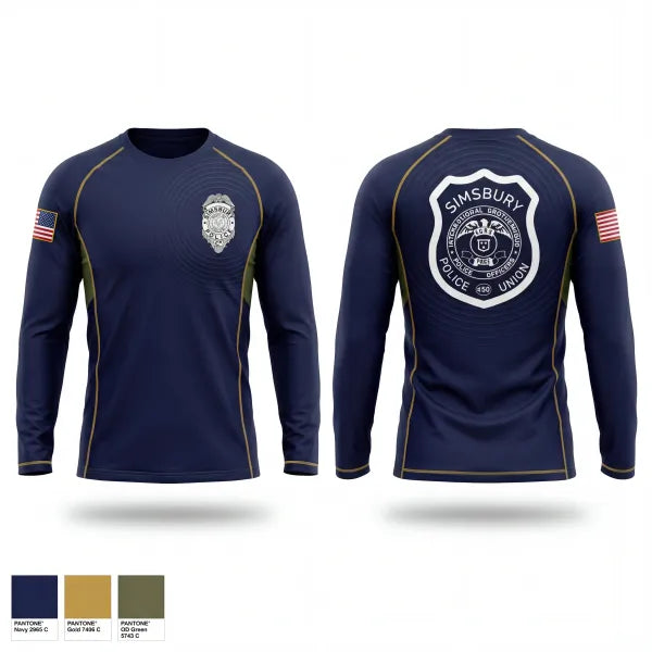 Long Sleeve Performance Shirt, Simsbury Police Department, Police, Teamtime, Team time, sublimation, custom sports apparel, team uniforms, spirit wear, spiritwear, sports uniforms, custom shirts, team store, custom team store, fundraiser sports, apparel fundraiser
