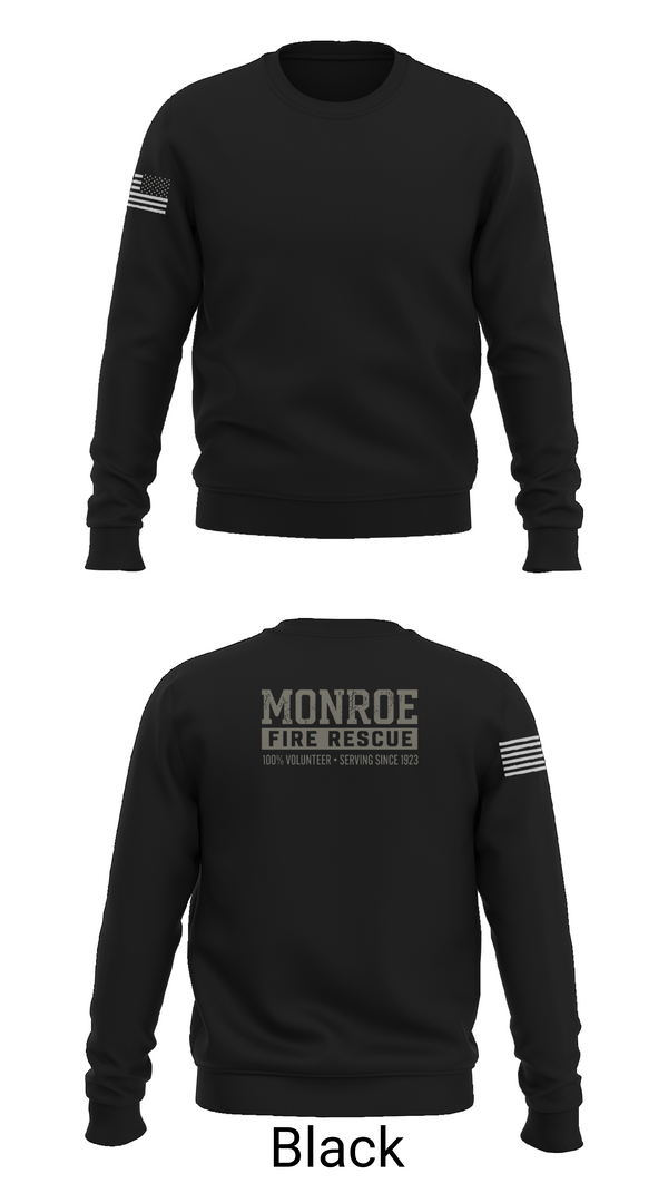 Crew Neck Sweatshirt, Monroe Fire Rescue, Fire Department, Teamtime, Team time, sublimation, custom sports apparel, team uniforms, spirit wear, spiritwear, sports uniforms, custom shirts, team store, custom team store, fundraiser sports, apparel fundraiser