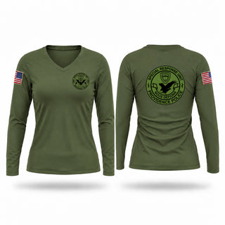 Womens Long Sleeve Vneck Shirt, Providence SRU, Police, Teamtime, Team time, sublimation, custom sports apparel, team uniforms, spirit wear, spiritwear, sports uniforms, custom shirts, team store, custom team store, fundraiser sports, apparel fundraiser