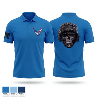 Short Sleeve Performance Polo, Scottsbluff JROTC, Air Force, Teamtime, Team time, sublimation, custom sports apparel, team uniforms, spirit wear, spiritwear, sports uniforms, custom shirts, team store, custom team store, fundraiser sports, apparel fundraiser