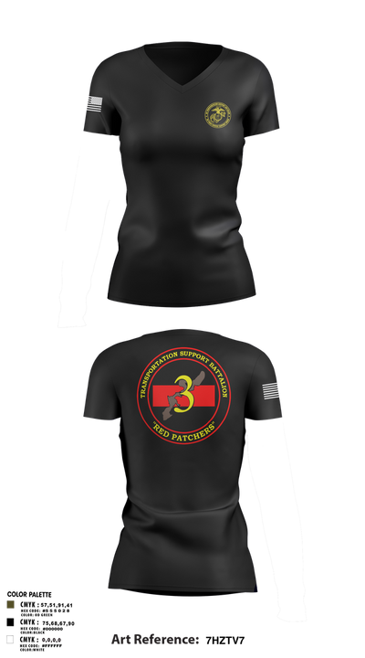 3rd TSB 79006876 Women's Short Sleeve V-neck Shirt - 3