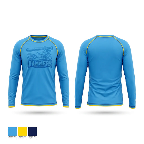 Long Sleeve Performance Shirt, Annapolis Area Hammers, Baseball, Teamtime, Team time, sublimation, custom sports apparel, team uniforms, spirit wear, spiritwear, sports uniforms, custom shirts, team store, custom team store, fundraiser sports, apparel fundraiser