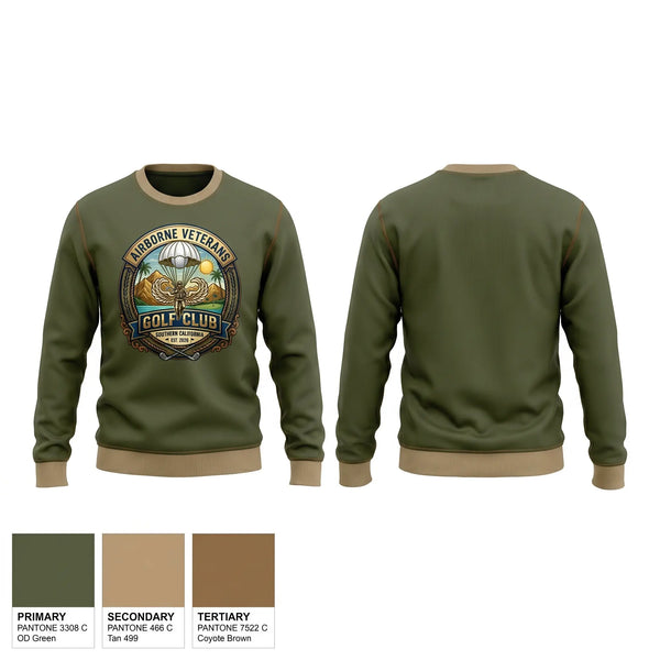 Crew Neck Sweatshirt, Airborne Veterans Gold Club, Golf, Teamtime, Team time, sublimation, custom sports apparel, team uniforms, spirit wear, spiritwear, sports uniforms, custom shirts, team store, custom team store, fundraiser sports, apparel fundraiser