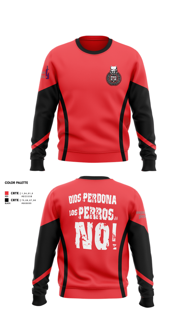 Crew Neck Sweatshirt, PERROS DEL MAL FC, Men's Soccer, Teamtime, Team time, sublimation, custom sports apparel, team uniforms, spirit wear, spiritwear, sports uniforms, custom shirts, team store, custom team store, fundraiser sports, apparel fundraiser
