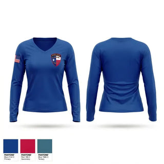 Womens Long Sleeve Vneck Shirt, Copper Canyon Police Department, Police, Teamtime, Team time, sublimation, custom sports apparel, team uniforms, spirit wear, spiritwear, sports uniforms, custom shirts, team store, custom team store, fundraiser sports, apparel fundraiser