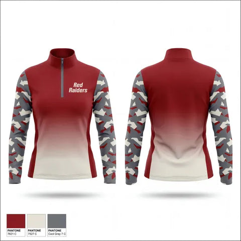 Quarter Zip Jacket, Red Raiders, Softball, Teamtime, Team time, sublimation, custom sports apparel, team uniforms, spirit wear, spiritwear, sports uniforms, custom shirts, team store, custom team store, fundraiser sports, apparel fundraiser