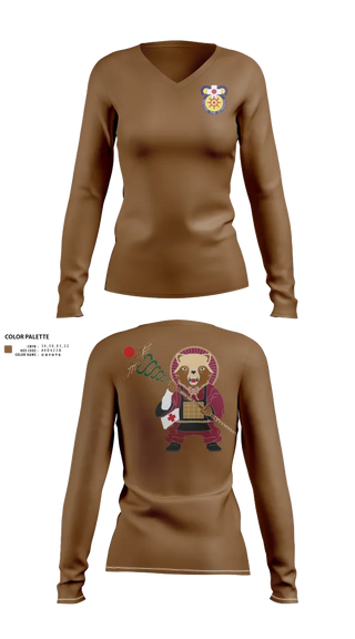 Womens Long Sleeve Vneck Shirt, MEDDAC-Japan, , Teamtime, Team time, sublimation, custom sports apparel, team uniforms, spirit wear, spiritwear, sports uniforms, custom shirts, team store, custom team store, fundraiser sports, apparel fundraiser
