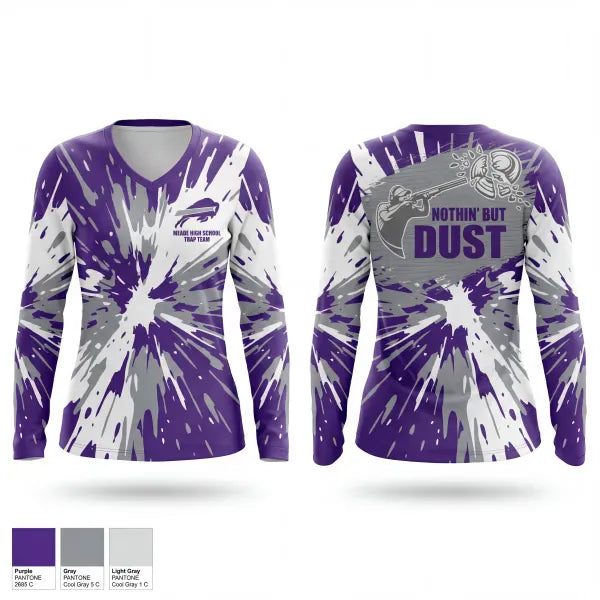 Womens Long Sleeve Vneck Shirt, Meade High School Trap TeamMeade High School Trap Team, Spirit Store, Teamtime, Team time, sublimation, custom sports apparel, team uniforms, spirit wear, spiritwear, sports uniforms, custom shirts, team store, custom team store, fundraiser sports, apparel fundraiser