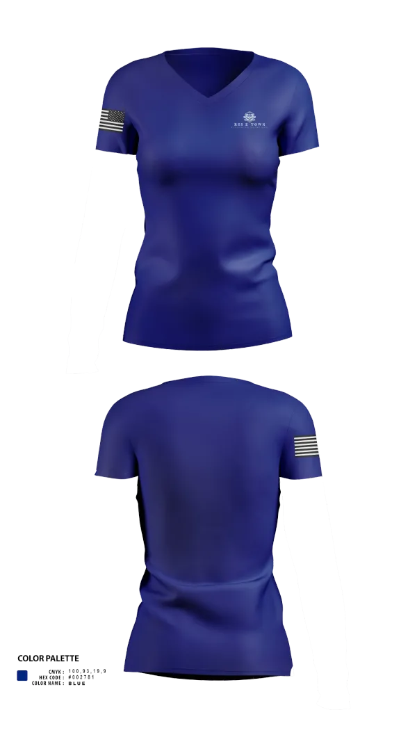 Womens Short Sleeve Vneck Shirt, RSS E-Town, , Teamtime, Team time, sublimation, custom sports apparel, team uniforms, spirit wear, spiritwear, sports uniforms, custom shirts, team store, custom team store, fundraiser sports, apparel fundraiser