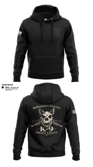 Hoodie, Williamson County K-9 Unit, Police, Teamtime, Team time, sublimation, custom sports apparel, team uniforms, spirit wear, spiritwear, sports uniforms, custom shirts, team store, custom team store, fundraiser sports, apparel fundraiser