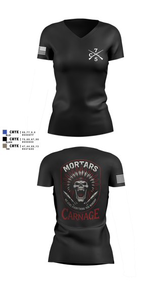 Womens Short Sleeve Vneck Shirt, Carnage, , Teamtime, Team time, sublimation, custom sports apparel, team uniforms, spirit wear, spiritwear, sports uniforms, custom shirts, team store, custom team store, fundraiser sports, apparel fundraiser