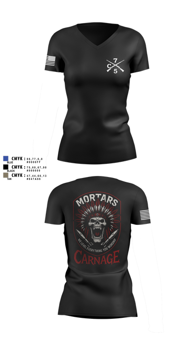 Carnage 79980273 Women's Short Sleeve V-neck Shirt - 7
