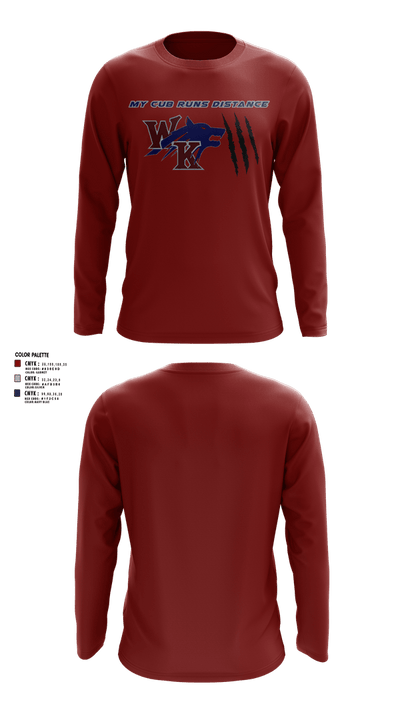 White Knoll High School Track & Field 55705888 Long Sleeve Performance Shirt 3