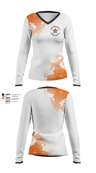 Womens Long Sleeve Vneck Shirt, Eastlake North Cross County, Cross Country, Teamtime, Team time, sublimation, custom sports apparel, team uniforms, spirit wear, spiritwear, sports uniforms, custom shirts, team store, custom team store, fundraiser sports, apparel fundraiser