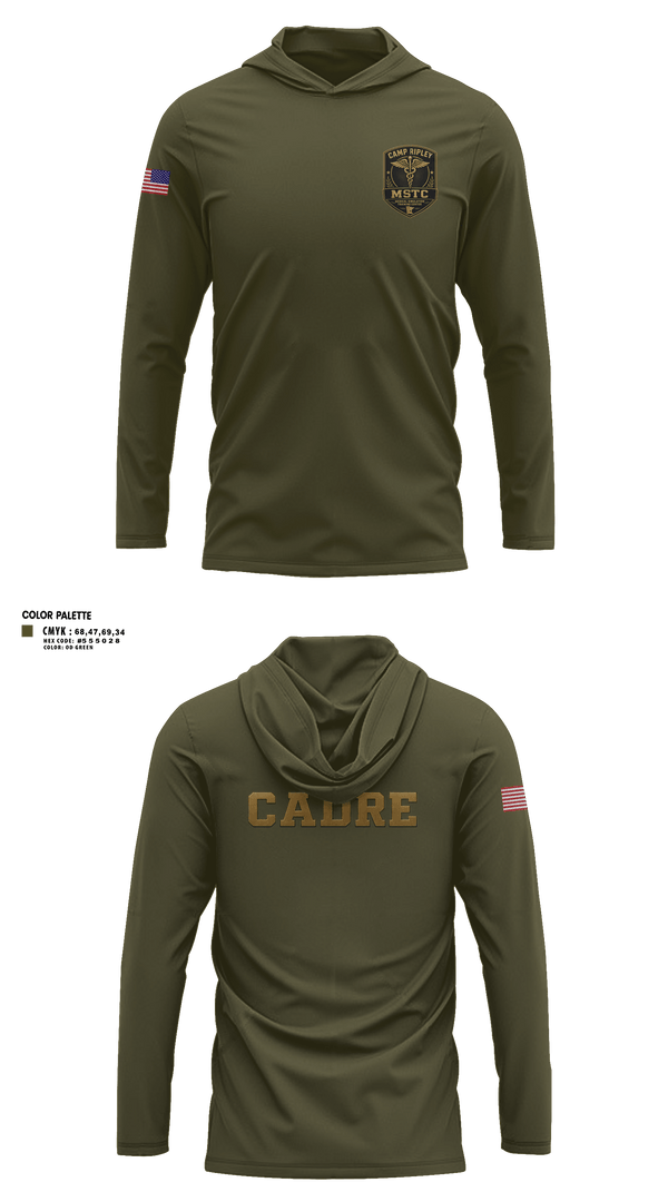Long Sleeve Performance Shirt with hood, Camp Ripley MSTC, Army, Teamtime, Team time, sublimation, custom sports apparel, team uniforms, spirit wear, spiritwear, sports uniforms, custom shirts, team store, custom team store, fundraiser sports, apparel fundraiser