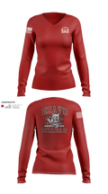 Bravo Company “Bulldogs” 31st Engineer Battalion 91447839 Women's Long Sleeve V-neck Shirt - 101