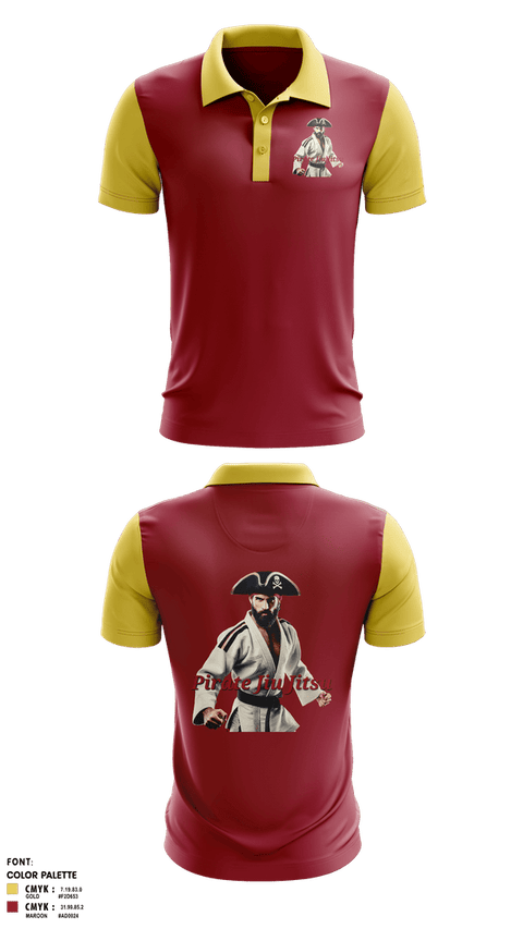 Short Sleeve Performance Polo, Pirate Jiu Jitsu, Wrestling, Teamtime, Team time, sublimation, custom sports apparel, team uniforms, spirit wear, spiritwear, sports uniforms, custom shirts, team store, custom team store, fundraiser sports, apparel fundraiser