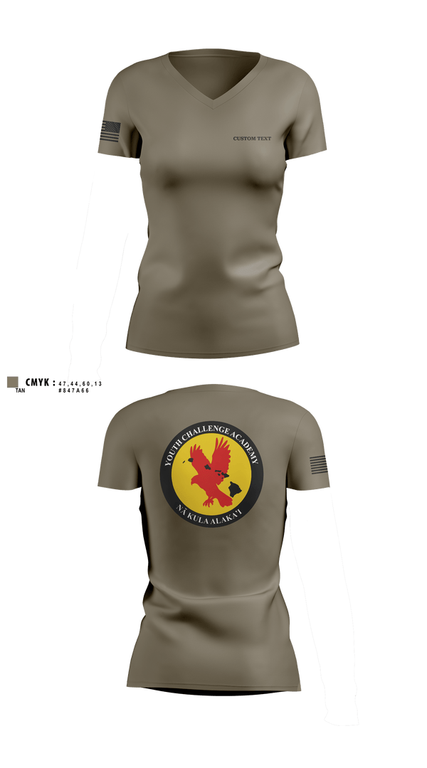 Womens Short Sleeve Vneck Shirt, Youth Challenge Academy, National Guard, Teamtime, Team time, sublimation, custom sports apparel, team uniforms, spirit wear, spiritwear, sports uniforms, custom shirts, team store, custom team store, fundraiser sports, apparel fundraiser