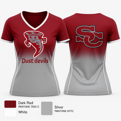 Dust devils 65085362 Women's Short Sleeve V-neck Shirt - 1