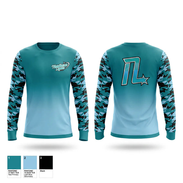 Long Sleeve Performance Shirt, NL Amherst, Cheer, Teamtime, Team time, sublimation, custom sports apparel, team uniforms, spirit wear, spiritwear, sports uniforms, custom shirts, team store, custom team store, fundraiser sports, apparel fundraiser