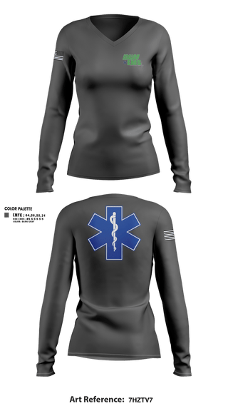 Womens Long Sleeve Vneck Shirt, IDALOU EMS, EMS/EMT, Teamtime, Team time, sublimation, custom sports apparel, team uniforms, spirit wear, spiritwear, sports uniforms, custom shirts, team store, custom team store, fundraiser sports, apparel fundraiser