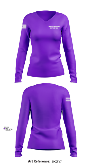Womens Long Sleeve Vneck Shirt, Palmetto Emergency Response Team, , Teamtime, Team time, sublimation, custom sports apparel, team uniforms, spirit wear, spiritwear, sports uniforms, custom shirts, team store, custom team store, fundraiser sports, apparel fundraiser