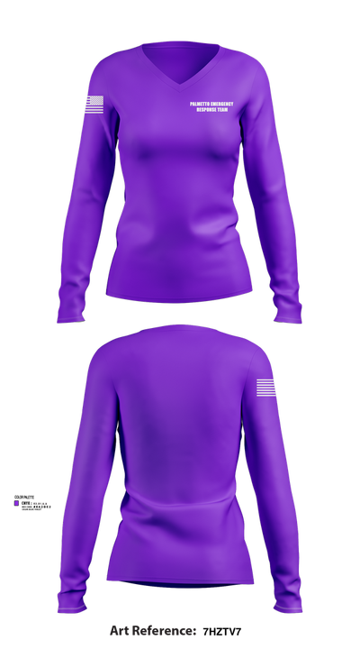 Palmetto Emergency Response Team 30218483 Women's Long Sleeve V-neck Shirt - 102