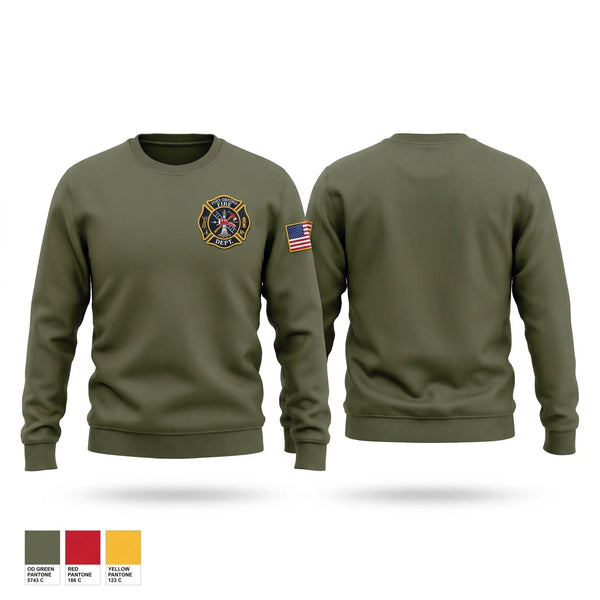 Crew Neck Sweatshirt, Port Orford Fire Dept., Fire Department, Teamtime, Team time, sublimation, custom sports apparel, team uniforms, spirit wear, spiritwear, sports uniforms, custom shirts, team store, custom team store, fundraiser sports, apparel fundraiser