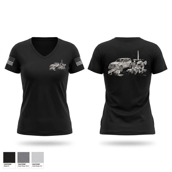 Womens Short Sleeve Vneck Shirt, Crime Patrol Unit, Police, Teamtime, Team time, sublimation, custom sports apparel, team uniforms, spirit wear, spiritwear, sports uniforms, custom shirts, team store, custom team store, fundraiser sports, apparel fundraiser