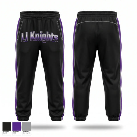 Sweatpants, LI Knights, Women's Volleyball, Teamtime, Team time, sublimation, custom sports apparel, team uniforms, spirit wear, spiritwear, sports uniforms, custom shirts, team store, custom team store, fundraiser sports, apparel fundraiser
